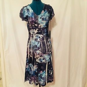 Komorov midi dress blue sublimination crinkle